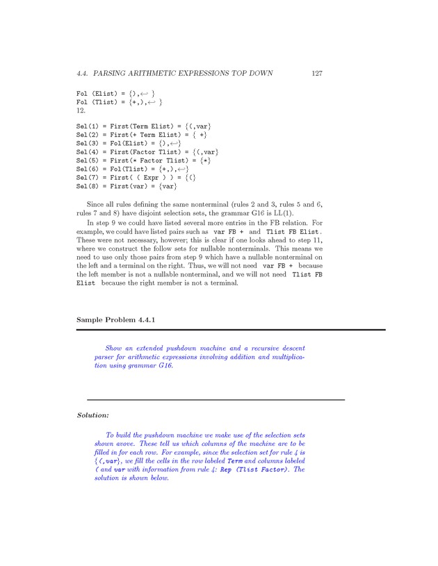 Compiler Design: Theory, Tools, and Examples - Page 127